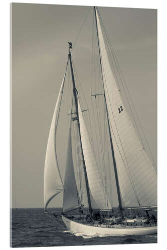 Akrylbilde Sailboat in the wind at Cape Ann