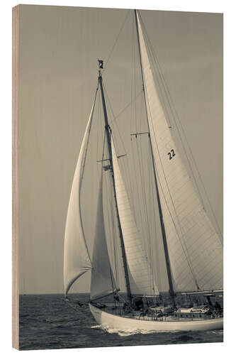 Wood print Sailboat in the wind at Cape Ann