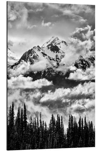 Aluminium print Carrie glacier through the clouds