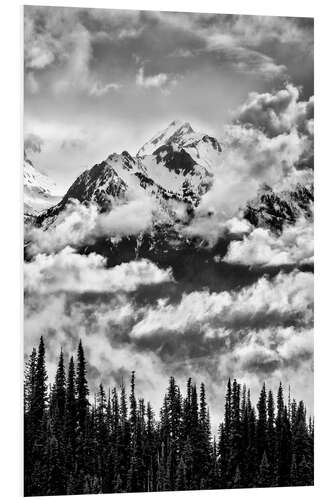 Foam board print Carrie glacier through the clouds