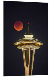 Akrylbilde Bloodmoon over Seattle