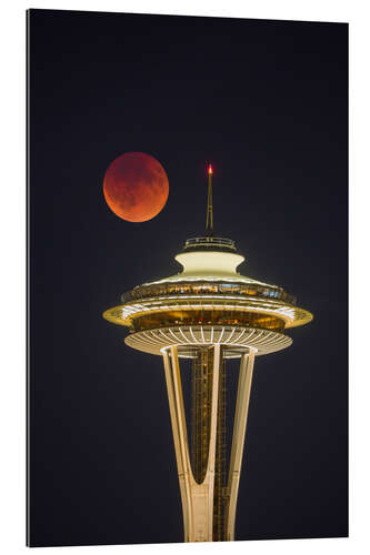 Gallery print Bloodmoon over Seattle