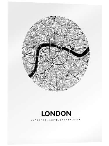 Acrylic print City map of London V