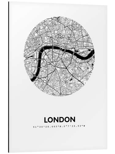 Alubild Stadtplan von London V