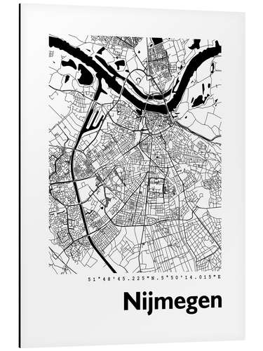 Alumiinitaulu Map of Nijmegen