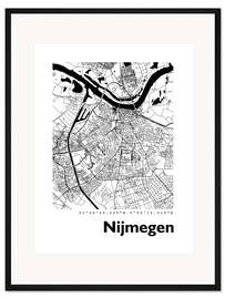 Gerahmter Kunstdruck Stadtplan von Nijmegen