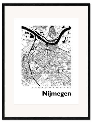 Framed art print Map of Nijmegen