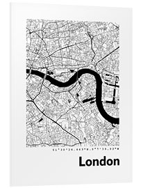 Hartschaumbild Stadtplan von London IV