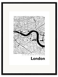 Impressão artística com moldura City map of London IV