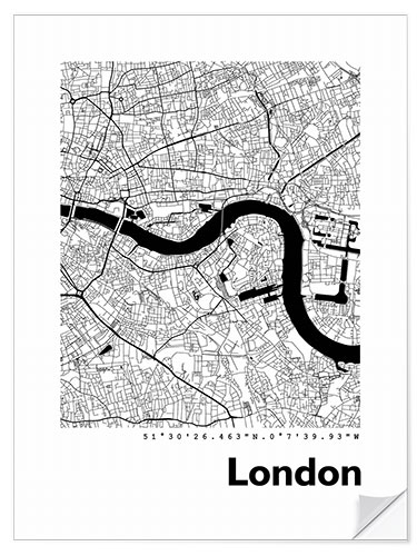 Wall sticker City map of London IV