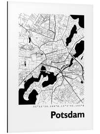 Aluminium print City map of Potsdam