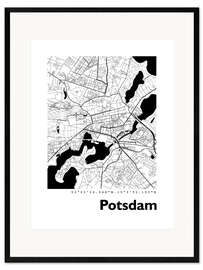 Impressão artística com moldura Mapa de Potsdam