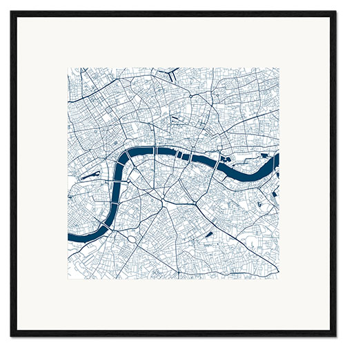 Impresión de arte enmarcada Mapa de la ciudad de Londres I