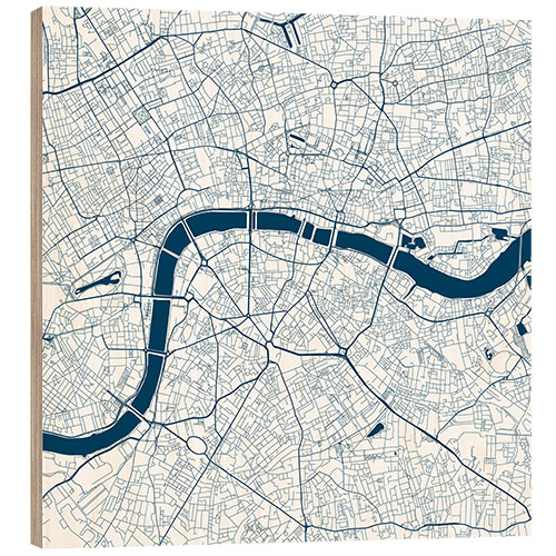 Quadro de madeira City map of London I