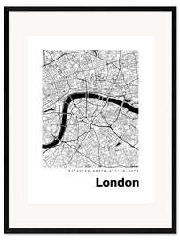 Kehystetty taidepainatus City map of London III