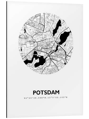 Alubild Stadtplan von Potsdam