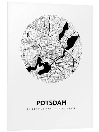 Foam board print City map of Potsdam