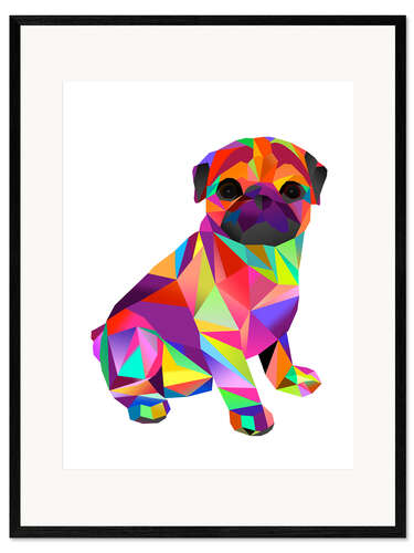 Impresión de arte enmarcada Molly Pug