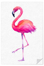 Selvklebende plakat Flamingo 1