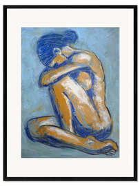 Innrammet kunsttrykk Blue Soul - Female Nude