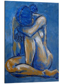 Magnettafel Blaues Herz - Weiblicher Akt