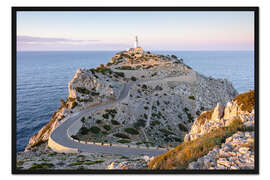 Gerahmter Kunstdruck Abendsonne am Far de Formentor auf Mallorca