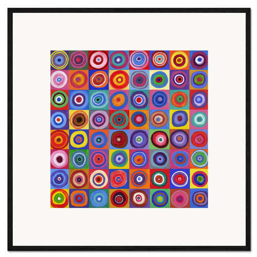 Plakat artystyczny premium w ramie Square of circles according to Kandinsky