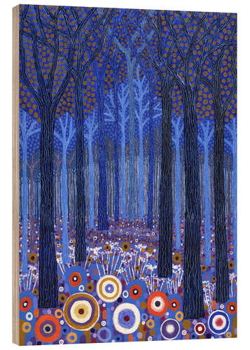 Wood print Blue Forest