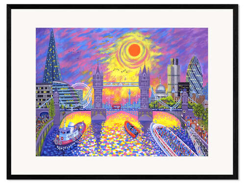 Impressão artística com moldura Sunset Pool Of London