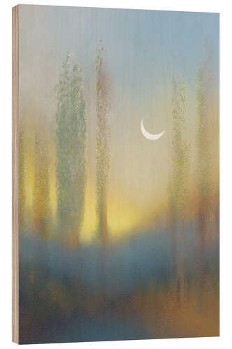 Wood print Sunrise and Moon