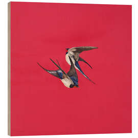 Holzbild Roter Strudel