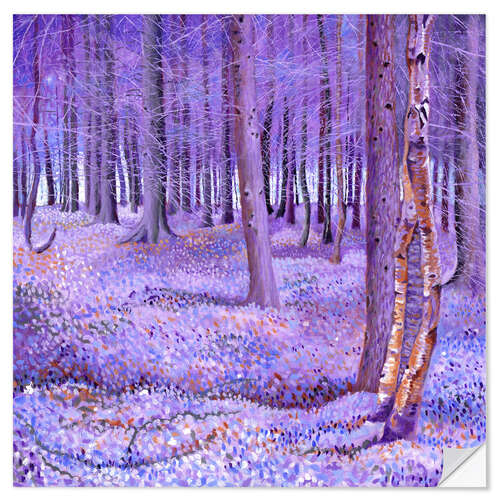 Selvklebende plakat Purple Forest 2