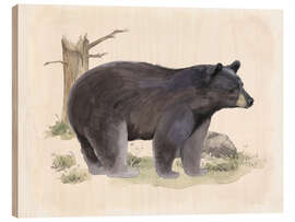 Hout print Wildlife - Bear