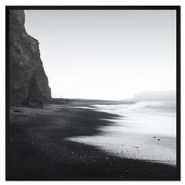Gerahmter Kunstdruck Schwarzer Strand in Island