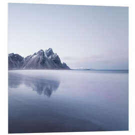 Hartschaumbild Vestrahorn in Island zum Sonnenuntergang