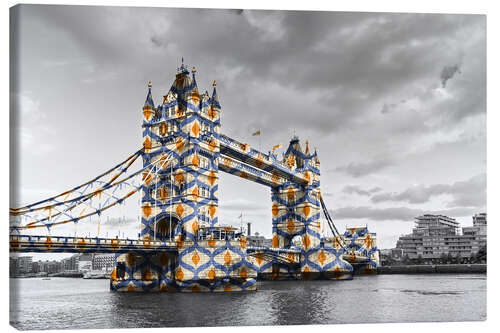 Tableau sur toile Tower Bridge en couleurs pop