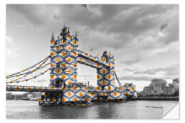 Adesivo murale Tower Bridge con colori pop