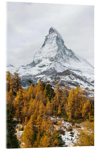 Acrylglasbild Matterhorn-Bergspitze im Herbst Ansicht von Riffelalp, Gornergrat, Zermatt, die Schweiz