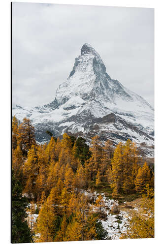 Aluminium print Matterhorn mountain peak in autumn  View from Riffelalp, Gornergrat, Zermatt, Switzerland