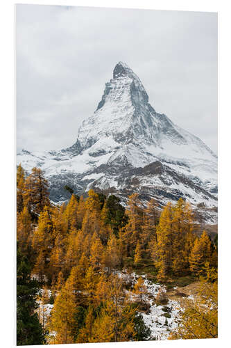 Foam board print Matterhorn mountain peak in autumn  View from Riffelalp, Gornergrat, Zermatt, Switzerland