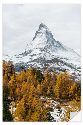 Sticker mural Le sommet du Cervin en automne, Suisse