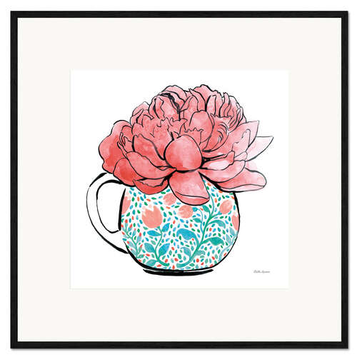 Impresión de arte enmarcada Floral Teacups I