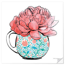 Sticker mural Tasse florale I