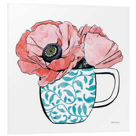 Foam board print Floral Teacups II