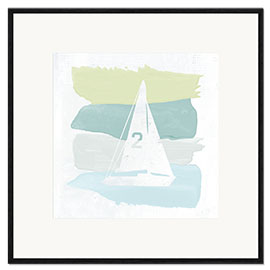Impresión de arte enmarcada Seaside Swatch Sailboat