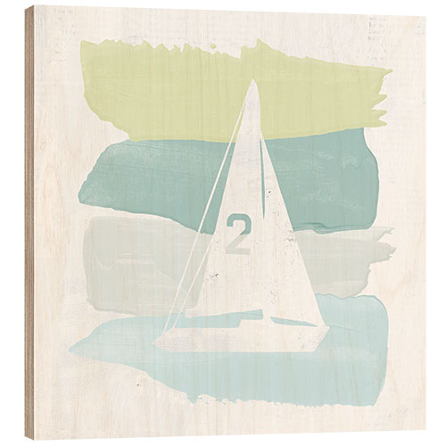 Wood print Seaside Swatch Sailboat