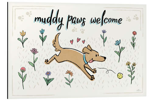 Tableau en aluminium Chiens dans le jardin I