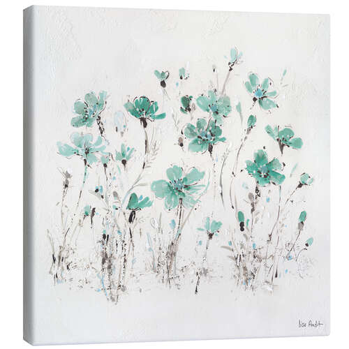 Canvas print Wildflowers in turquoise