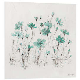 Foam board print Wildflowers in turquoise