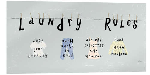 Akrylbilde Laundry Rules I (English)